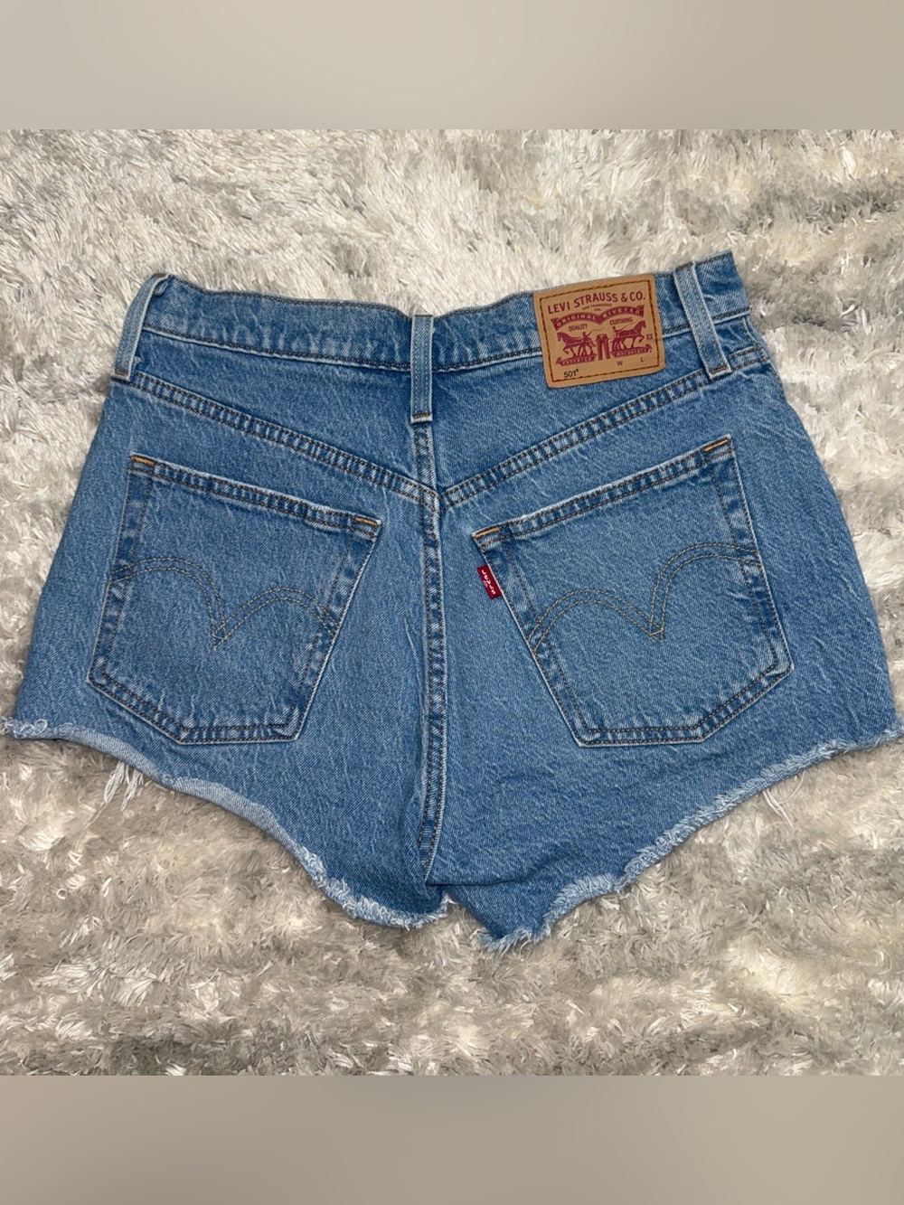 Levi's 501 blue denim shorts W26